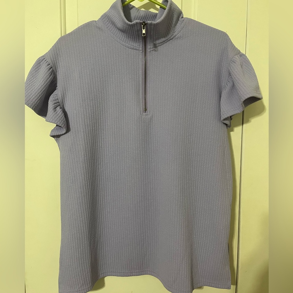 Women's Lavender Ruffle Sleeve Top - NWT